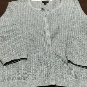 Talbots medium NWOT button cardigan Pima cotton
Grey with 7% metallic